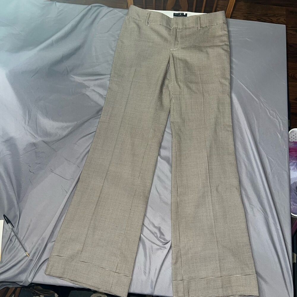 Banana Republic Martin Fit Brown Houndstooth Print Academia Trousers Size 6